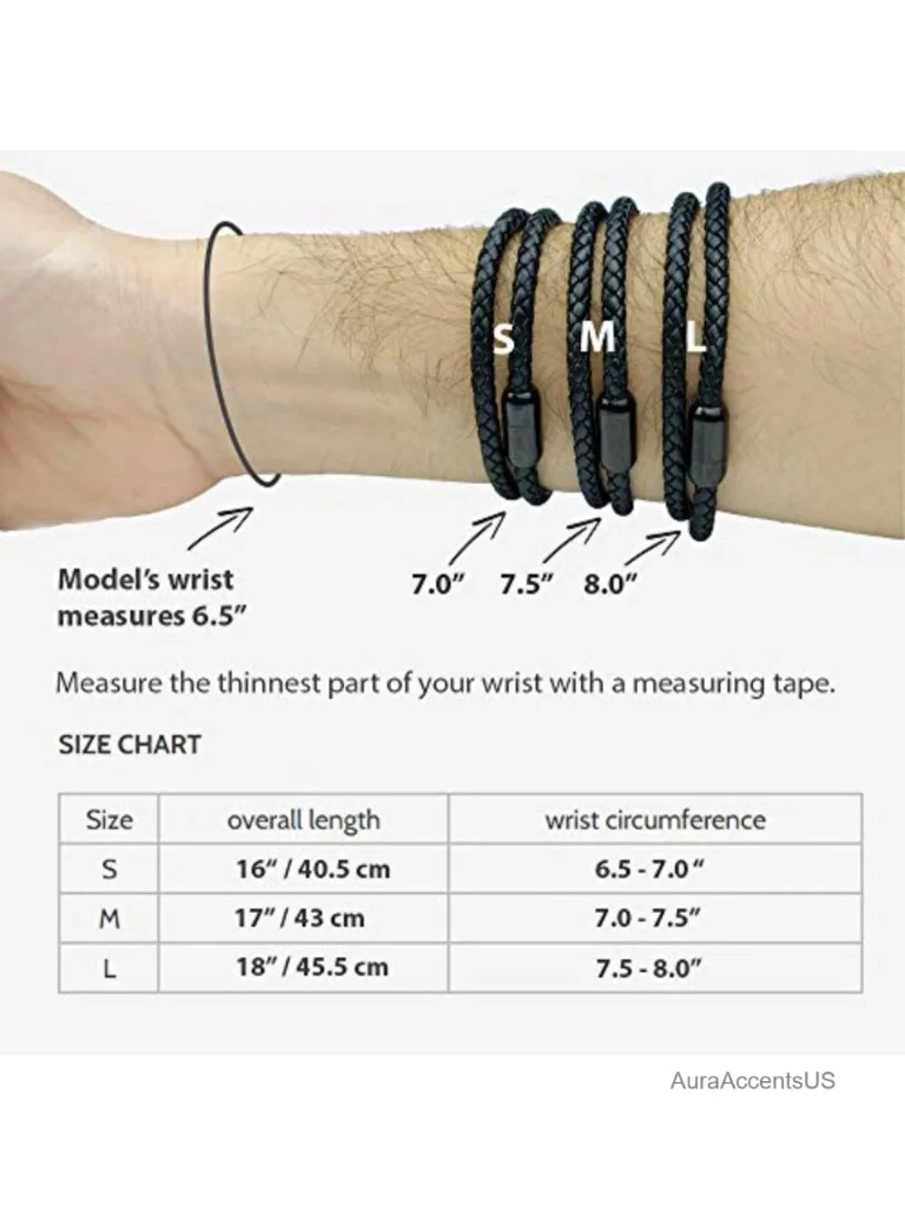 Genuine Leather Wrap Bracelet Magnetic Clasp Men Women Cuff Bangle